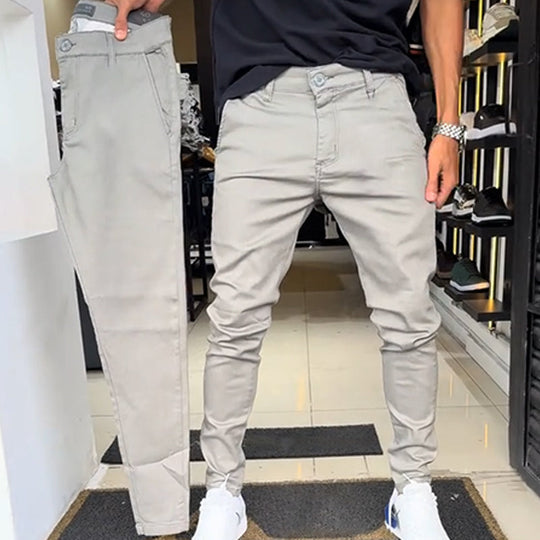 Men’s Slim-Fit Casual Solid Pants – Sleek Solid Tones, Slim Silhouette, Ideal for Easy Pairing 👔
