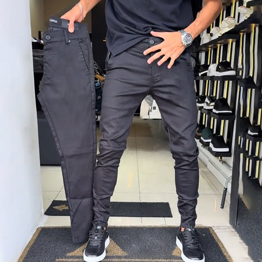 Men’s Slim-Fit Casual Solid Pants – Sleek Solid Tones, Slim Silhouette, Ideal for Easy Pairing 👔