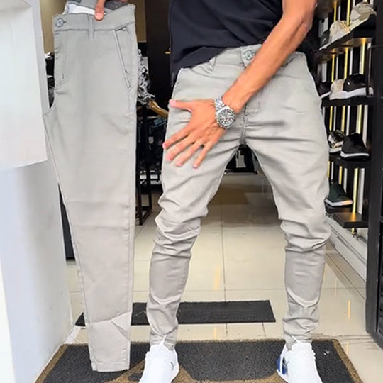 Men’s Slim-Fit Casual Solid Pants – Sleek Solid Tones, Slim Silhouette, Ideal for Easy Pairing 👔