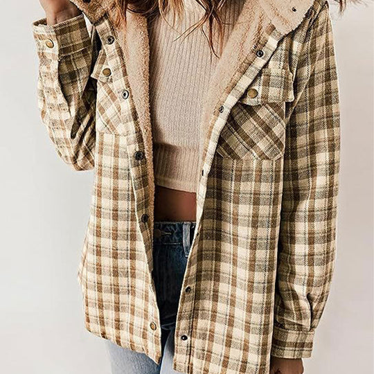 🔥Winter Clearance 50%OFF🧥Women's Winter Trendy Plaid Hooded Jacket