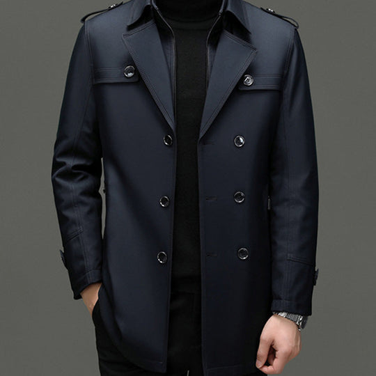 🖤Black Friday Sale:50% OFF🖤Men's Medium-Length Trench Coat with Detachable Inner