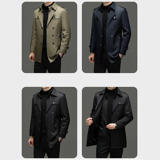 🖤Black Friday Sale:50% OFF🖤Men's Medium-Length Trench Coat with Detachable Inner