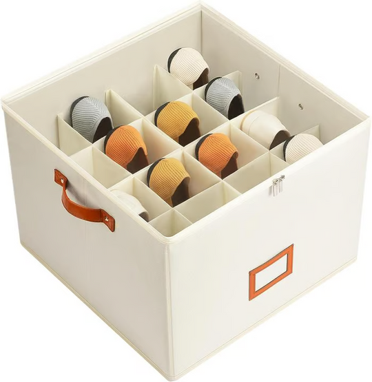 🏆LIMITED TIME 50% OFF! 🔥Fabric Shoe Organizer Storage Box – Foldable, Large Capacity, Dustproof & Breathable for Closet & Bedroom