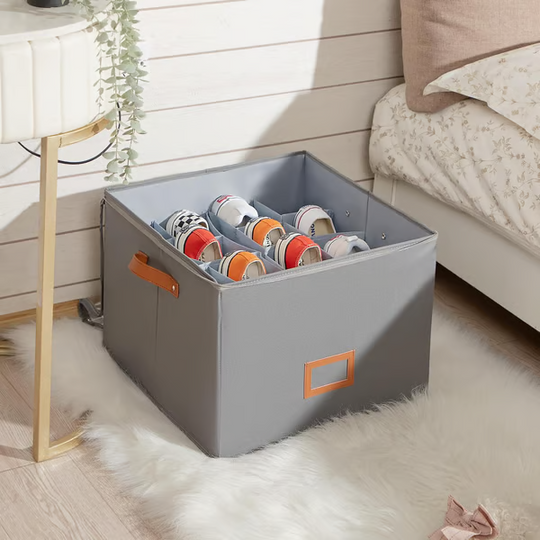 🏆LIMITED TIME 50% OFF! 🔥Fabric Shoe Organizer Storage Box – Foldable, Large Capacity, Dustproof & Breathable for Closet & Bedroom