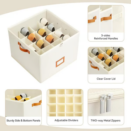 🏆LIMITED TIME 50% OFF! 🔥Fabric Shoe Organizer Storage Box – Foldable, Large Capacity, Dustproof & Breathable for Closet & Bedroom
