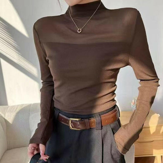 🖤Black Friday Sale:50% OFF🖤🎉Women's Sparkle Mesh Sheer Long Sleeve Ruched Top🌸