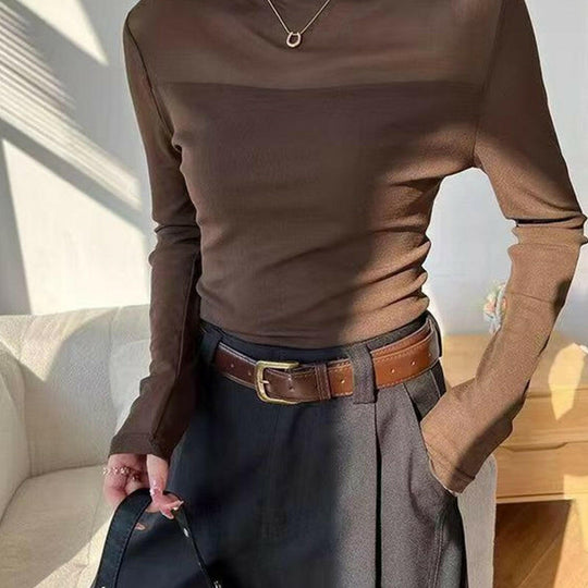 🖤Black Friday Sale:50% OFF🖤🎉Women's Sparkle Mesh Sheer Long Sleeve Ruched Top🌸