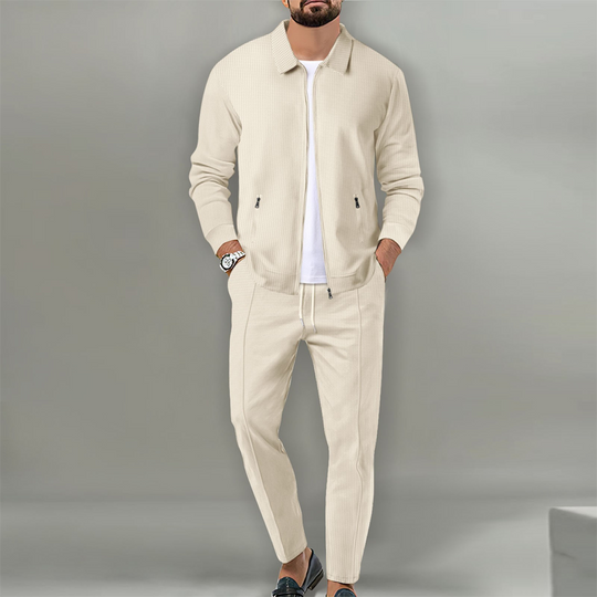 🔥Hot Sale Offer: 50% Off-Men’s Stylish Lapel Jacket & Jogger Pants 2-Piece Set