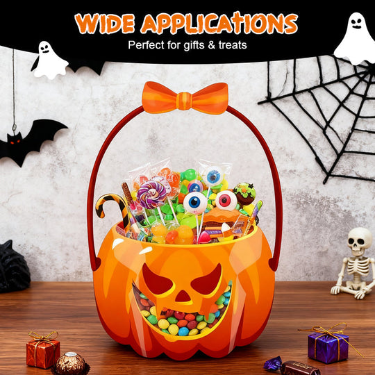 🥳2026 BESTSELLER🥳 Halloween Treat Bags – Pumpkin Design, Resealable Zipper – Easy Carry Handle – 10-Pack – Ideal for Trick-or-Treat & Parties! 🛡️💨