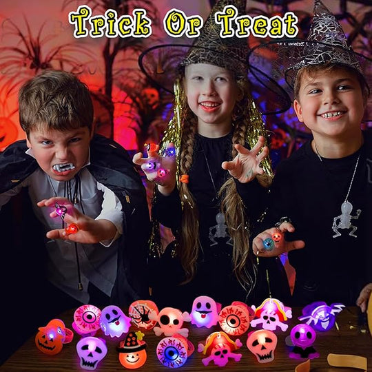 🔥🎃Spooky Season Hot Sale 40% OFF‼️✨LED Light Halloween Glowing Ring 💍| Flashing Light‑Up Party Favor for Halloween Night👻