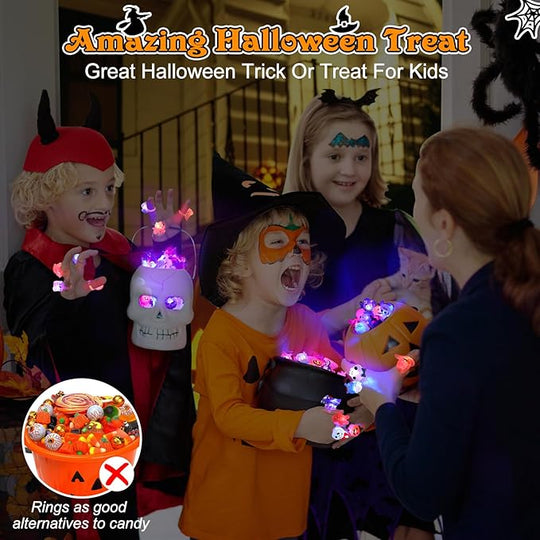 🔥🎃Spooky Season Hot Sale 40% OFF‼️✨LED Light Halloween Glowing Ring 💍| Flashing Light‑Up Party Favor for Halloween Night👻