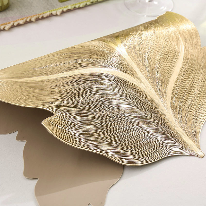 Heat-Resistant 3D Gold Leaf Dining Placemat