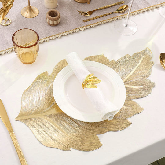 Heat-Resistant 3D Gold Leaf Dining Placemat