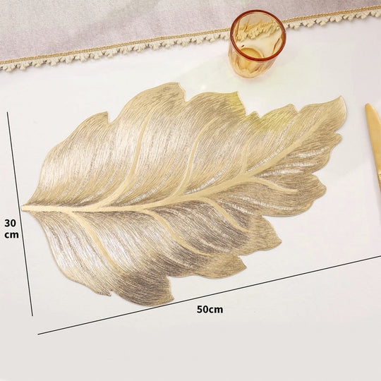 Heat-Resistant 3D Gold Leaf Dining Placemat