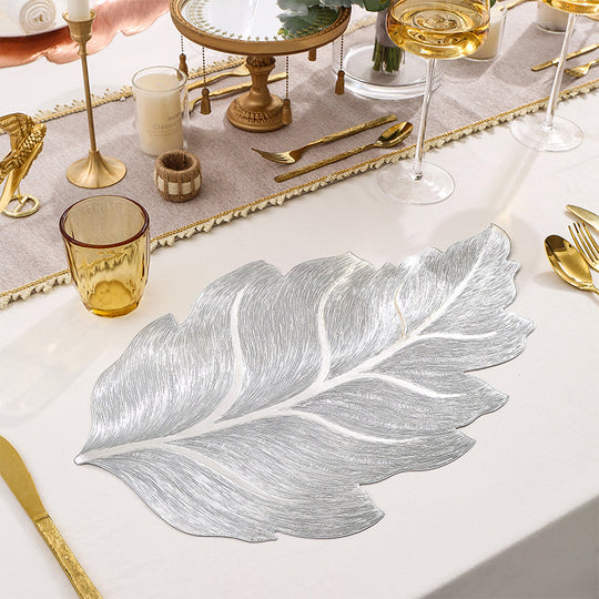 Heat-Resistant 3D Gold Leaf Dining Placemat