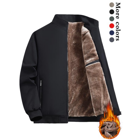 🔥 LAST DAY PROMOTION - 50%OFF 🧥 Men's Solid Color Zip Up Warm Jacket