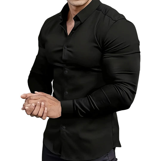 🔥LAST DAY SALE 50% OFF🔥Men's Solid Color Lapel Long Sleeve Button-Down Shirts