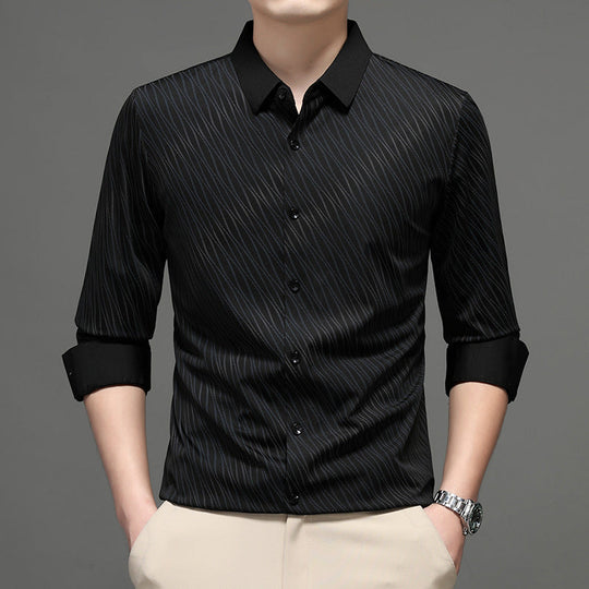 Men's Casual Long-Sleeve Shirt: No Stiff Vibes, Breathable Cotton for Work & Weekends