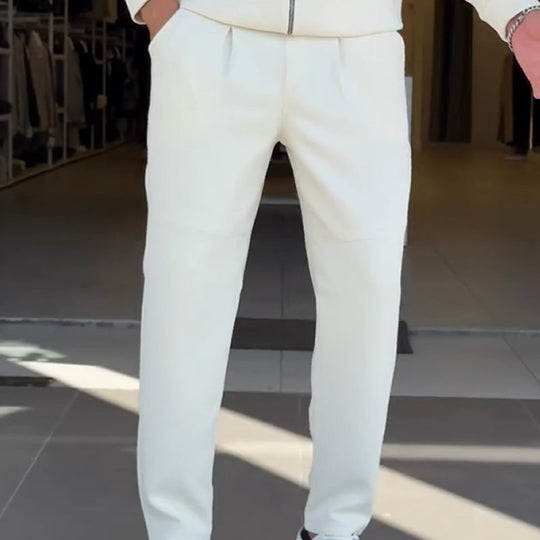 🎊Christmas sale - 50% Off🎊Men's Zip-Up Jacket and Solid Color Pants Set