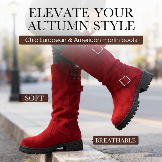 👢✨Pull On & Go | Women's Slouchy Faux Suede Mid-Calf Boots Free shipping