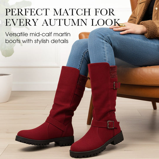 👢✨Pull On & Go | Women's Slouchy Faux Suede Mid-Calf Boots Free shipping