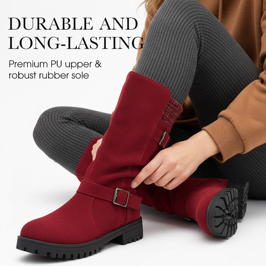 👢✨Pull On & Go | Women's Slouchy Faux Suede Mid-Calf Boots Free shipping