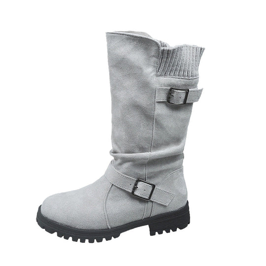 👢✨Pull On & Go | Women's Slouchy Faux Suede Mid-Calf Boots Free shipping