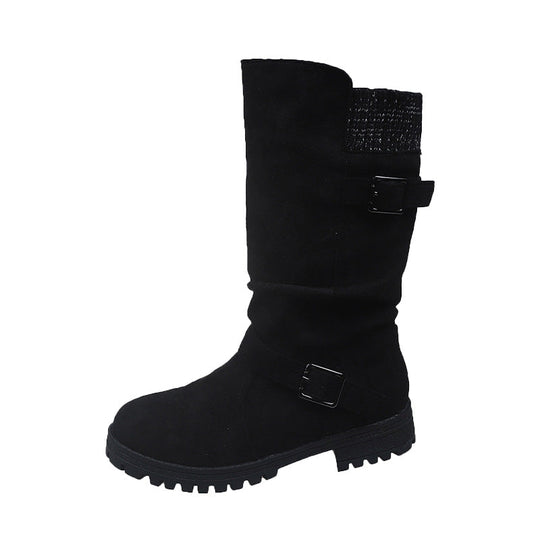 👢✨Pull On & Go | Women's Slouchy Faux Suede Mid-Calf Boots Free shipping