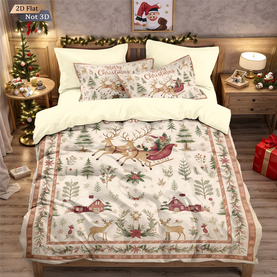 🎊Christmas sale - 50% Off🎊Festive Christmas 3-Piece Duvet Cover Set