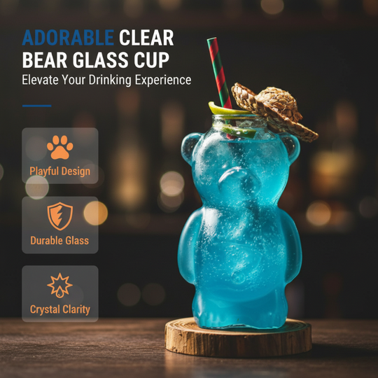 ✨LAST DAY PROMOTION Adorable Clear Bear Glass Cup