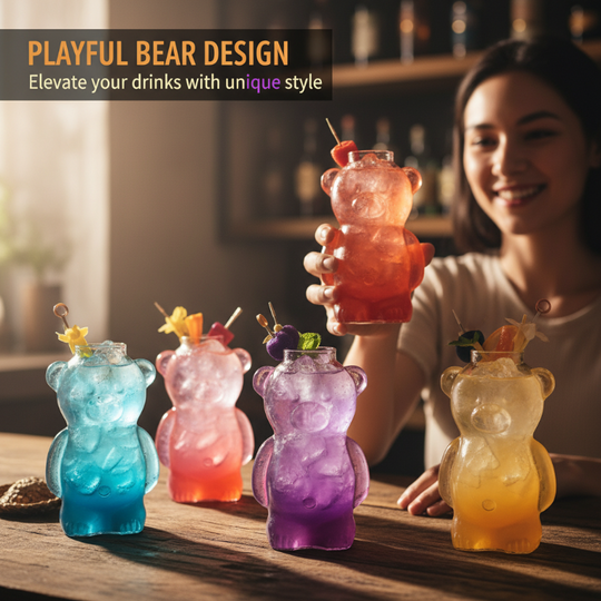 ✨LAST DAY PROMOTION Adorable Clear Bear Glass Cup