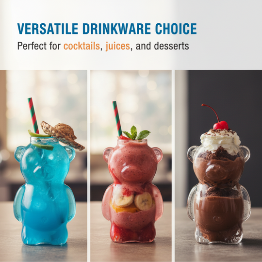 ✨LAST DAY PROMOTION Adorable Clear Bear Glass Cup