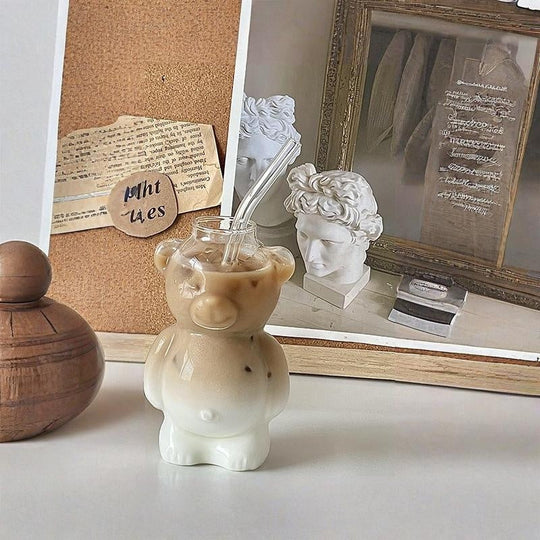 ✨LAST DAY PROMOTION Adorable Clear Bear Glass Cup