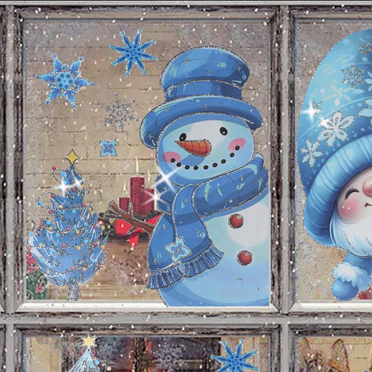 🎊Christmas sale 50% Off🎊Christmas-Themed Glittering Window Stickers 9 PCS Set