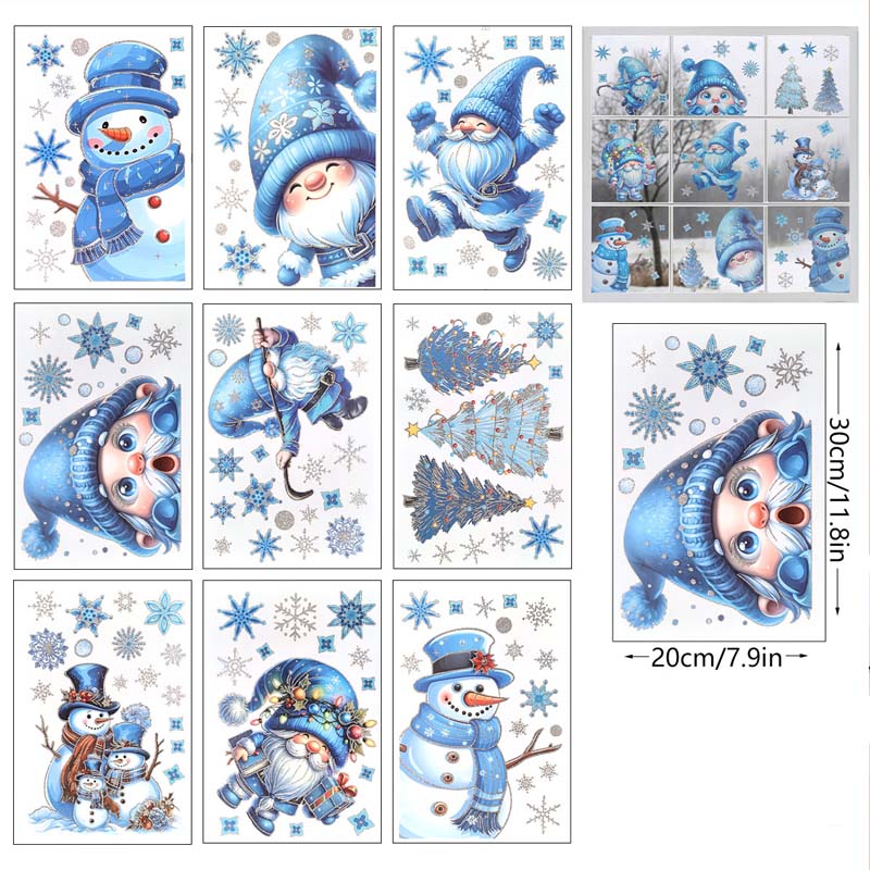 🎊Christmas sale 50% Off🎊Christmas-Themed Glittering Window Stickers 9 PCS Set