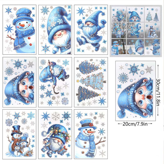 🎊Christmas sale 50% Off🎊Christmas-Themed Glittering Window Stickers 9 PCS Set