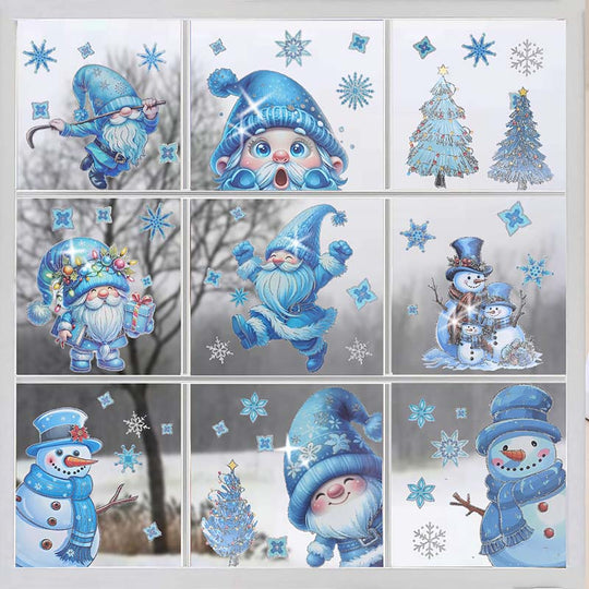 🎊Christmas sale 50% Off🎊Christmas-Themed Glittering Window Stickers 9 PCS Set