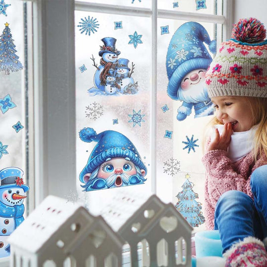 🎊Christmas sale 50% Off🎊Christmas-Themed Glittering Window Stickers 9 PCS Set