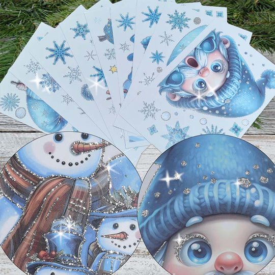 🎊Christmas sale 50% Off🎊Christmas-Themed Glittering Window Stickers 9 PCS Set