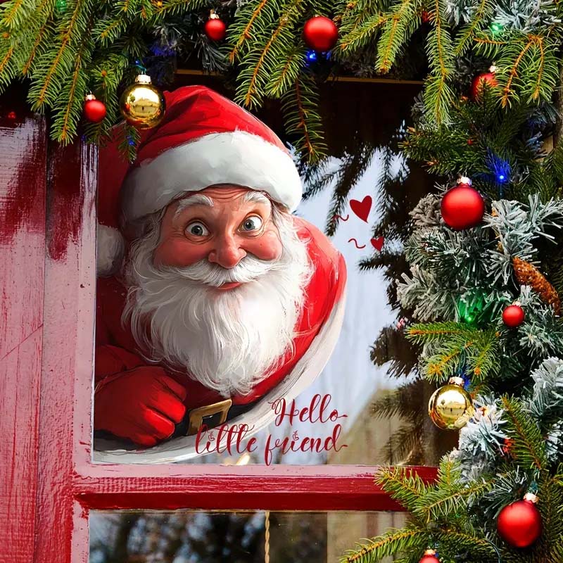 🎊Christmas sale - 50% Off🎊Christmas Santa & Snowflake Window Sticker