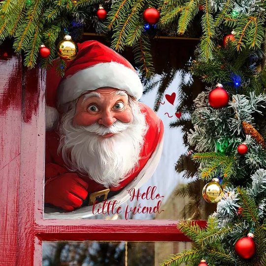 🎊Christmas sale - 50% Off🎊Christmas Santa & Snowflake Window Sticker