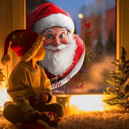 🎊Christmas sale - 50% Off🎊Christmas Santa & Snowflake Window Sticker