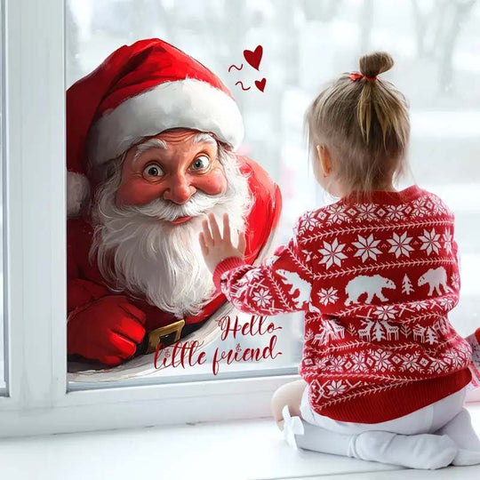 🎊Christmas sale - 50% Off🎊Christmas Santa & Snowflake Window Sticker
