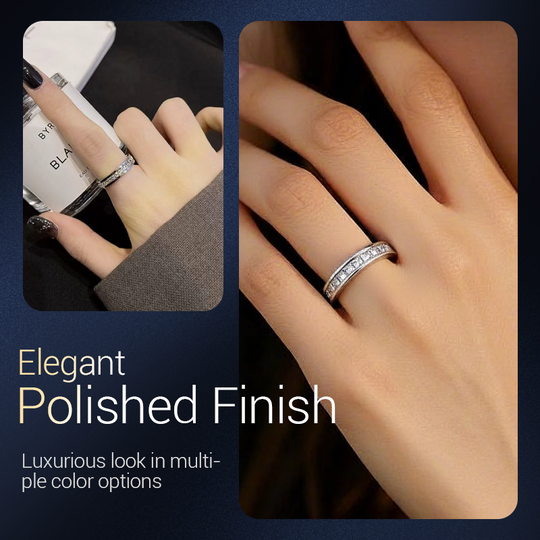 🖤Black Friday Sale:50% OFF🖤Titanium Steel Rotatable Spinner Ring with Zirconia