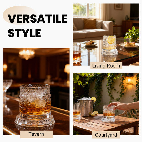 🥛💎New Year Hot Sale 50% OFF✨🔥360° Rotating Whiskey Glass Tumbler