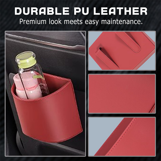 🚗 Leather Car Door Cup Holder – Wide‑mouth opening, easy reach for drinks & phone. Clip‑on secure fit. PU leather, tough & stylish. 🛡️✨