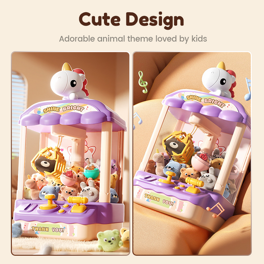 🧸 Children's Favourite Toy💝 Adorable Animal Claw Machine (Includes Plushies and Capsule Toys)🔥 Free Delivery