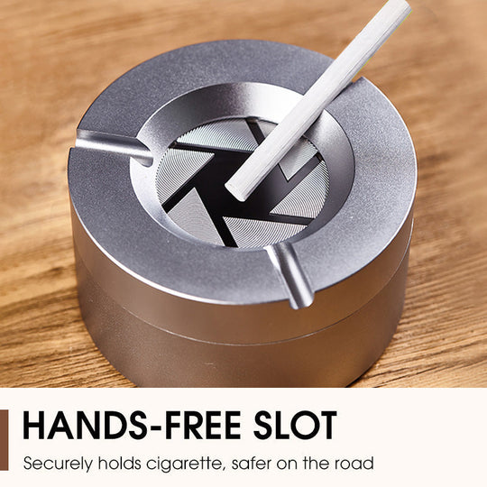 ✨✨360° Stainless Steel Twist-Lock Ashtray - Now on Sale🚬🚬 Odor-Proof & With Cigarette Holder for Car & Home