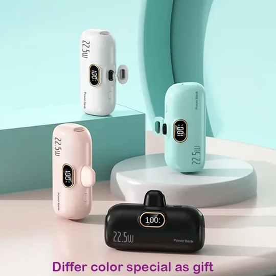 ✨ 5000mAh Mini Portable Phone Power Bank – Ultra-compact & dual USB ports – Fast charging, lightweight – perfect for travel, commute or emergency top-ups 📱