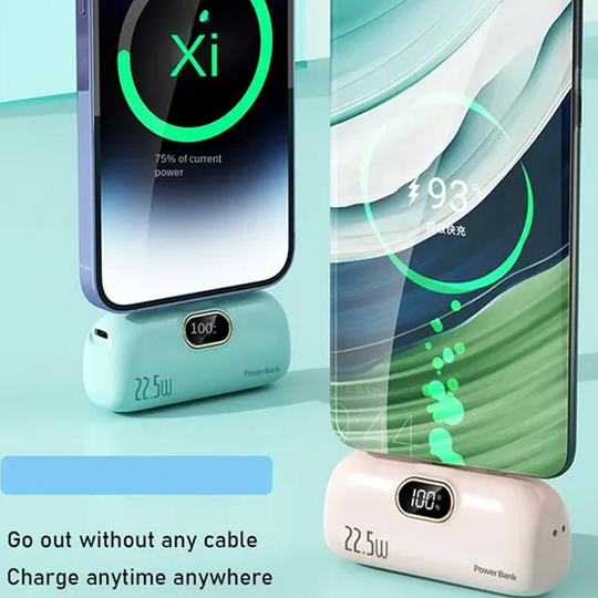 ✨ 5000mAh Mini Portable Phone Power Bank – Ultra-compact & dual USB ports – Fast charging, lightweight – perfect for travel, commute or emergency top-ups 📱